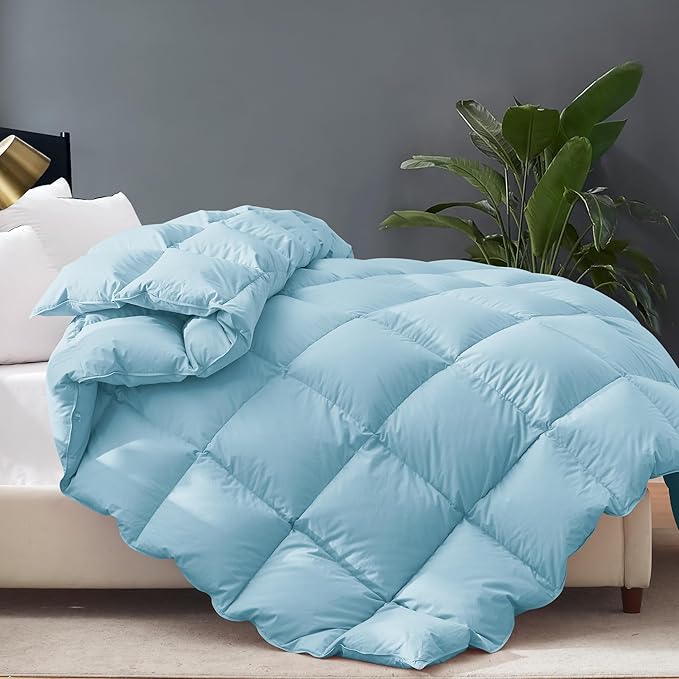 Queen Feather and Downfiber Comforter, Ultra Fluffy Duvet Insert Queen Size