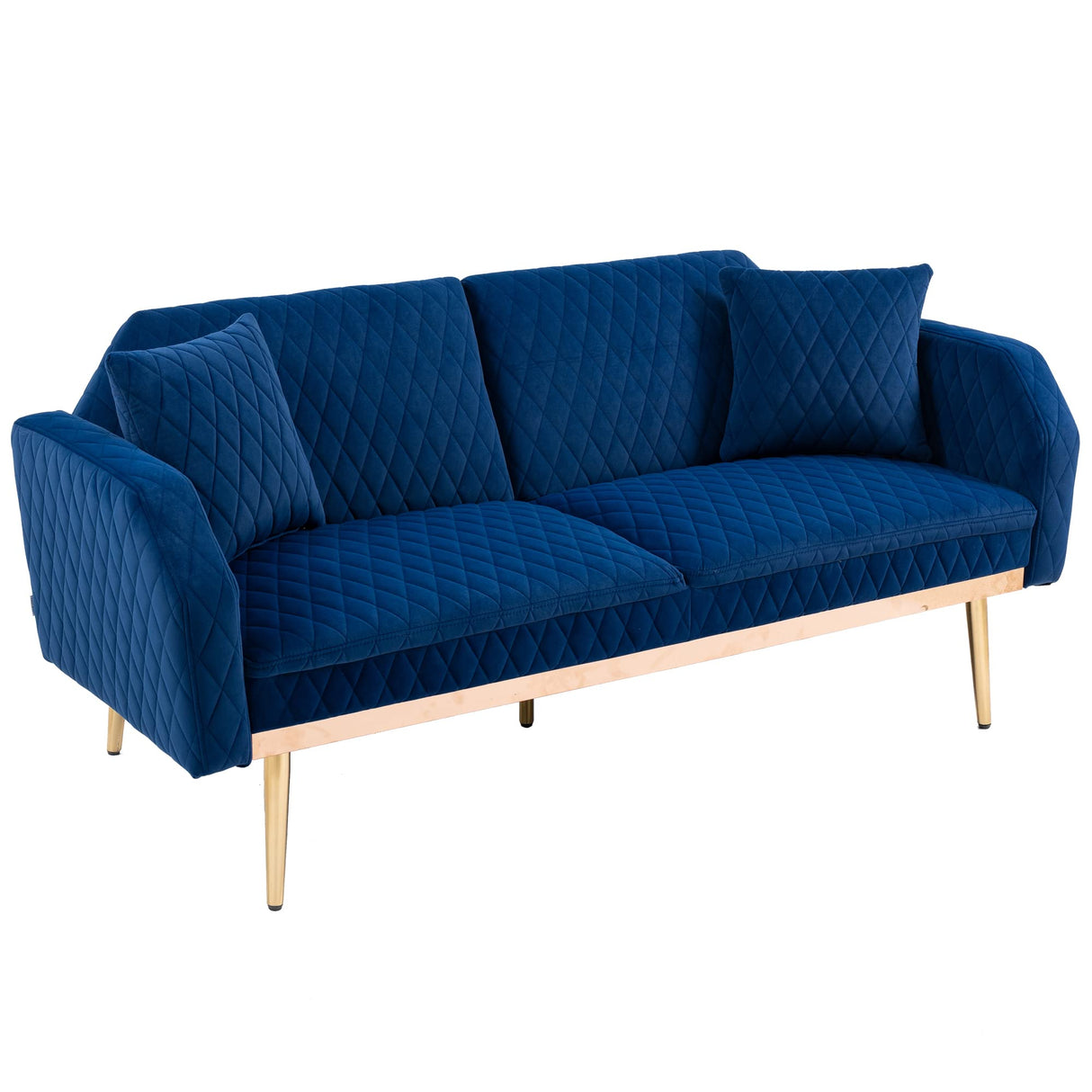 Velvet Loveseat Sofa, Modern Sleeper Sofa Couch with 2 Pillows