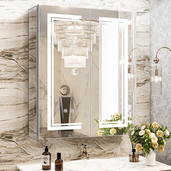 High-End Led Medicine Cabinet,Lighted Medicine Cabinet,3 Colors&Dimmable