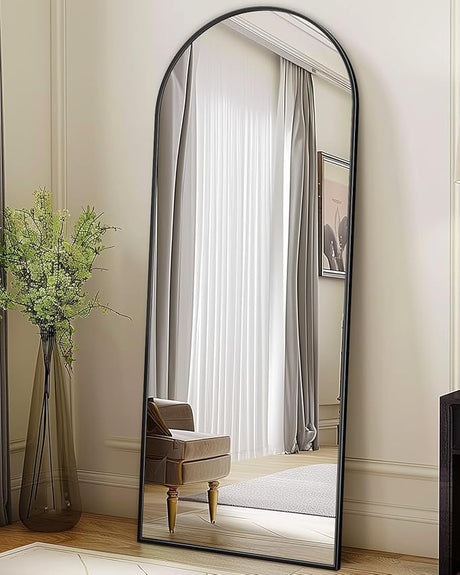 Full Length Mirror,76"x34" Arched Full Body Mirror,Floor Mirror with Stand,Body Mirror Standing Hanging Leaning Against Wall