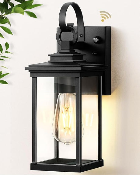 2 Pack Dusk to Dawn Outdoor Wall Sconce, Oil Rubbed Bronze Farmhouse Exterior Lighting