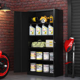 Lockable Metal Storage Cabinet with 2 Doors and 4 Shelves