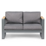 Outdoor Loveseat Sofa - Aluminum All-Weather Resistant Deep Seat Conversation Set