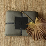 100% Natural French Flax Linen Duvet Cover King, Olive Green Cooling Duvet Cover Set