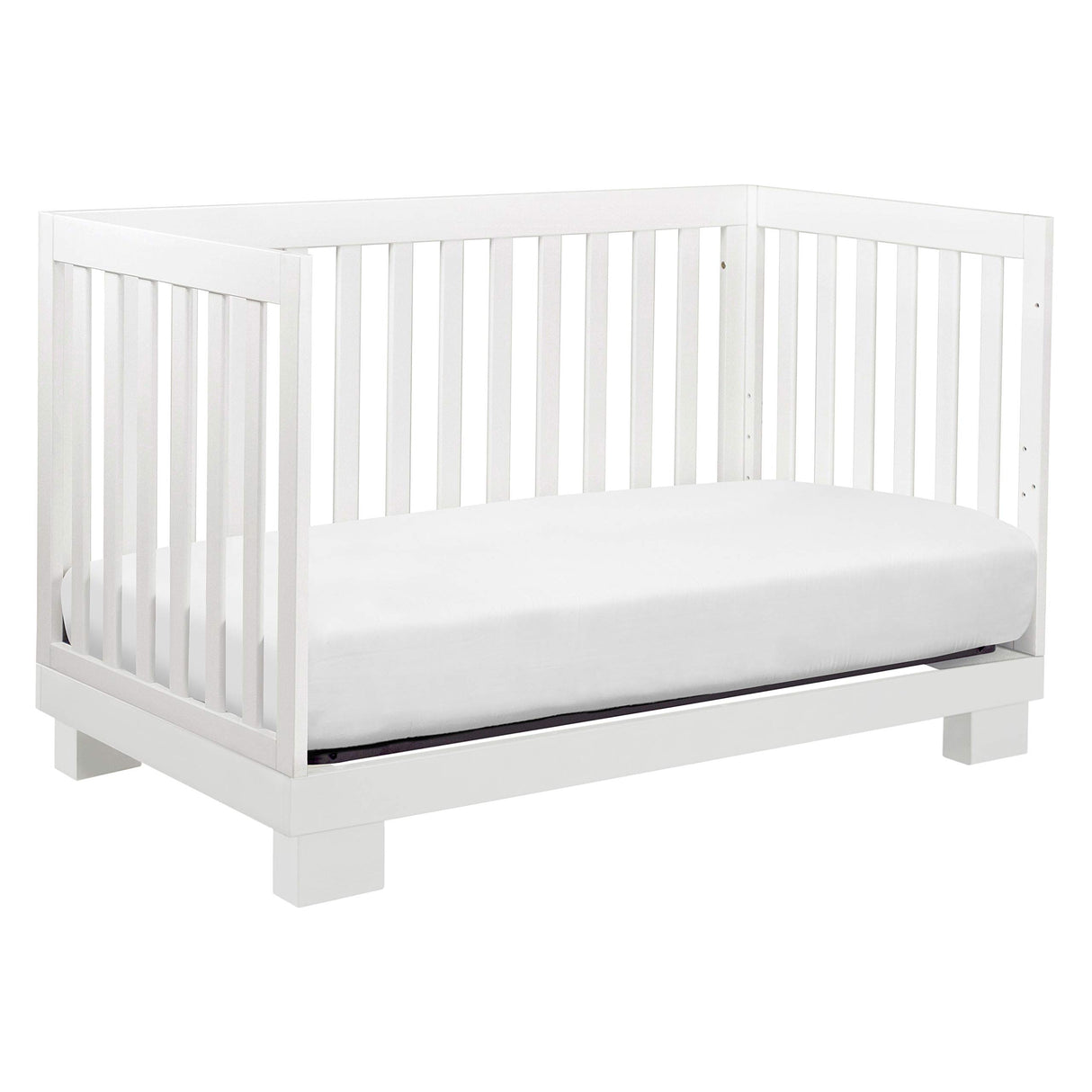 3-in-1 Convertible Crib with Toddler Bed Conversion Kit in White