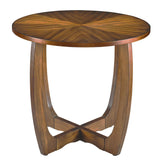 Solid Wood Round End Table with Splicing Top, Farmhouse Sofa Side Table