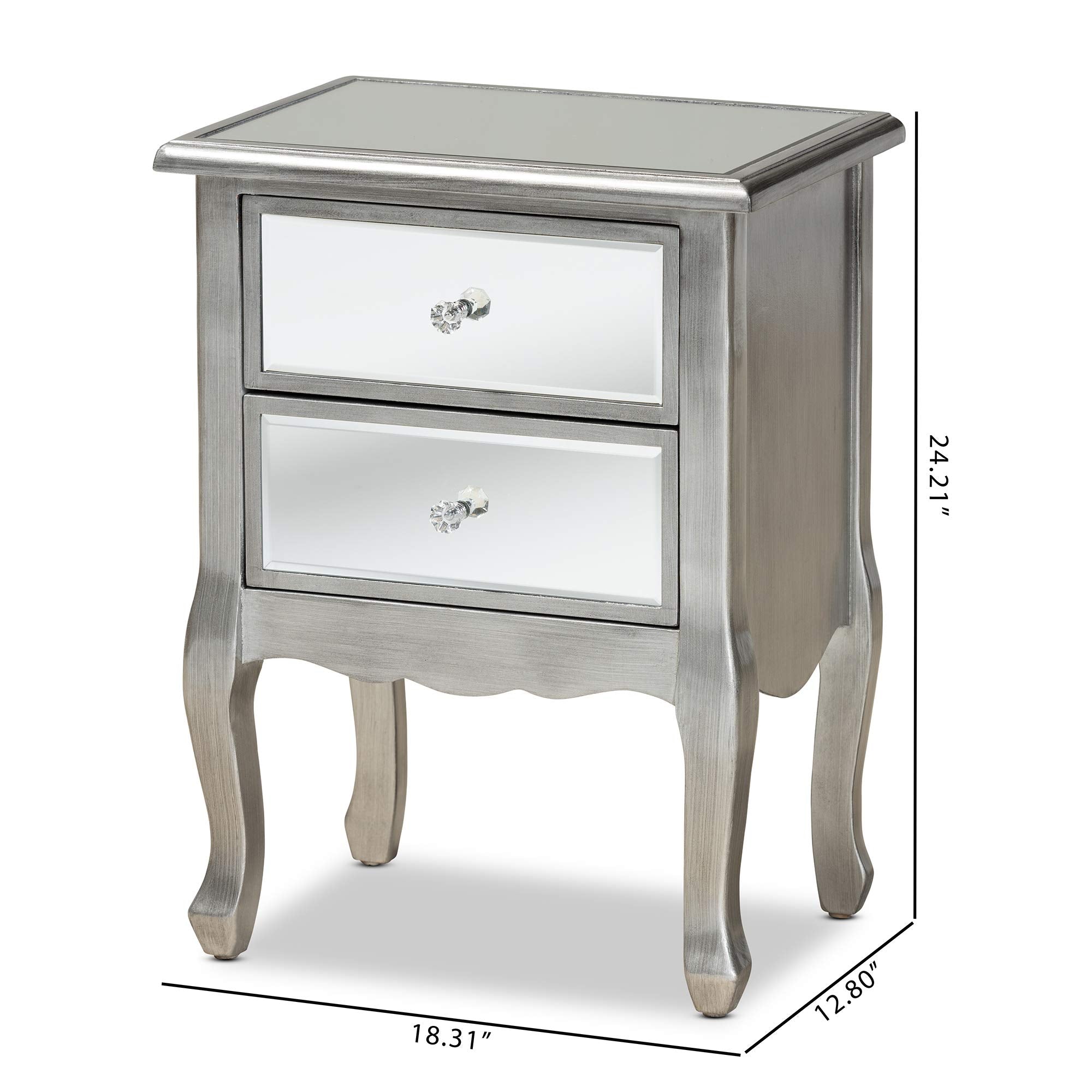 Nightstands, Silver/Mirror