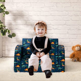 2-in-1 Flip Out Comfy Toddler Couch, Lovely Kids Chair Convertible Sofa to Lounger for Story/Nap Time