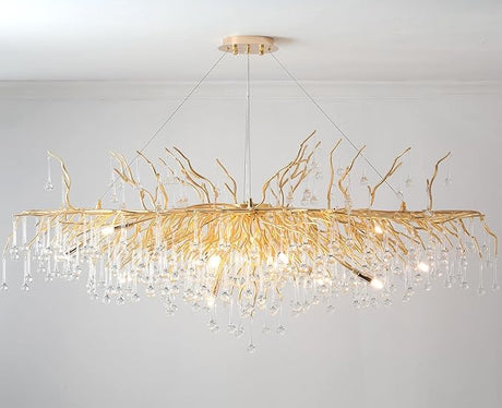 Black Chandelier, Modern Crystal Chandelier Frosted Tree Branch Chandelier Large Kitchen