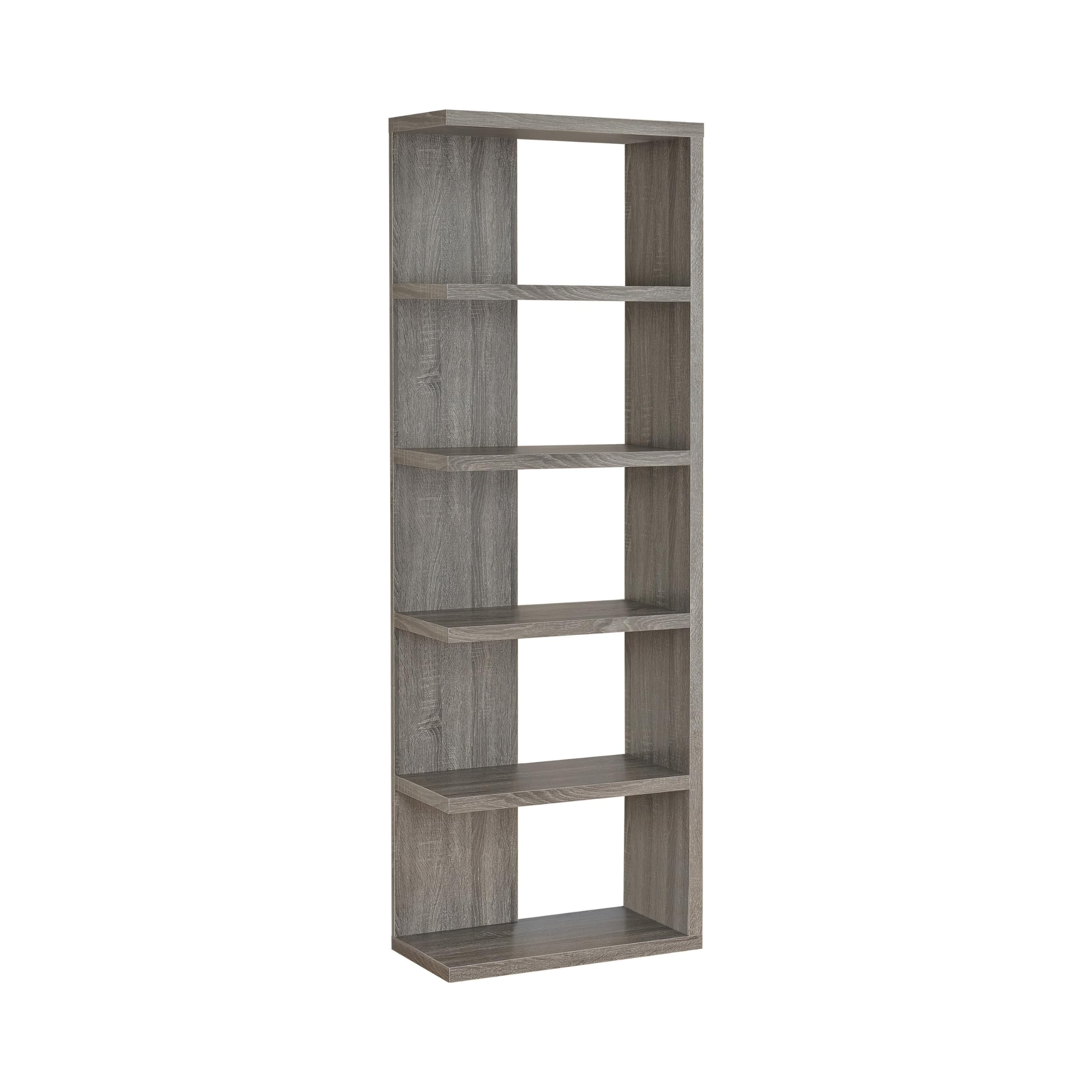 BM159073 Spacious Semi-Backless Wooden Bookcase Gray