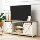 Modern Farmhouse TV Stand with Sliding Barn Doors