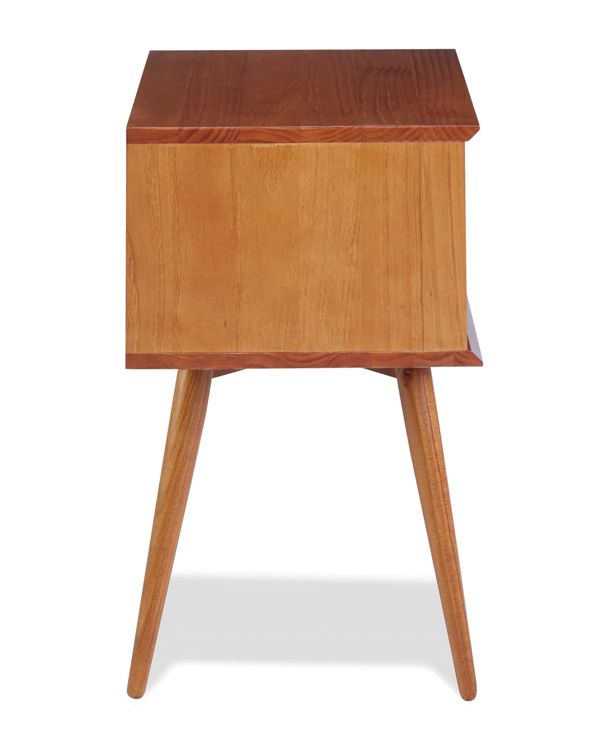 Mid Century Modern One Drawer Nightstand/Constructed of Solid Wood/Castanho Finish