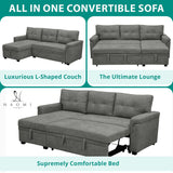 Transform Any Space: Sleeper Sectional Sofa with Convertible Sofa Bed & Inviting Chaise