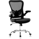 Ergonomic Desk Chair,Mesh Computer Chair with PU Leather Flip-up Armrest,Home Office