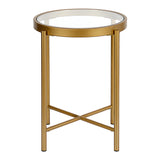 Duxbury 18'' Wide Round Side Table in Brass