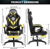 Ergonomic Gaming Chair with Massage, Bluetooth Speakers & RGB LED Lights