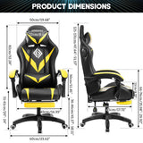 Ergonomic Gaming Chair with Massage, Bluetooth Speakers & RGB LED Lights