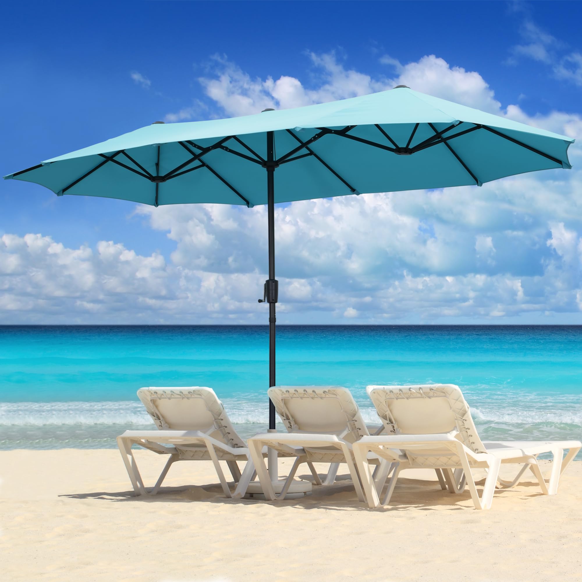 13Ft Patio Umbrella Outdoor Double-Sided Market Extra Large Table Umbrella