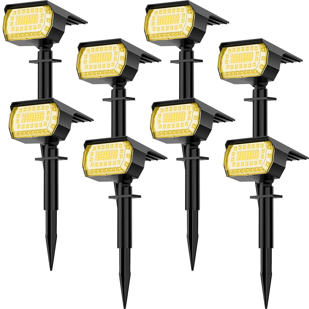 Solar Spot Lights Outdoor, [8 Pack/57 LED] 2-in-1 Solar Landscape Spotlights