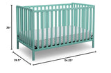 Heartland 4-in-1 Convertible Crib, Greenguard Gold Certified, Aqua