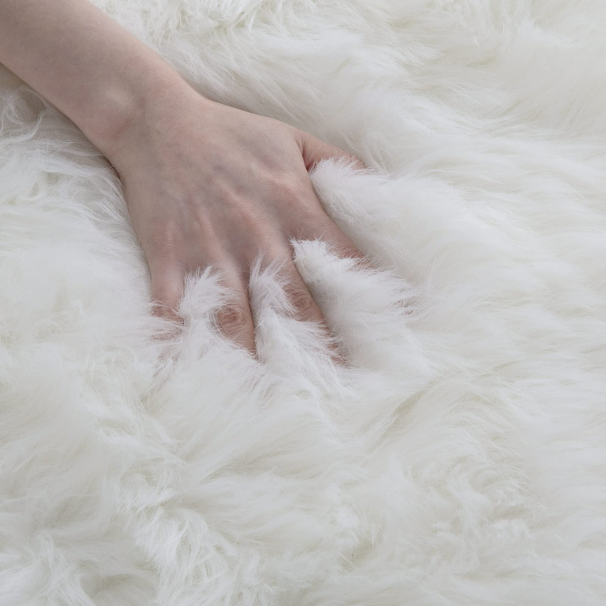 10x10 Oversized Faux Fur Area Rug - Super Soft White Shag Carpet
