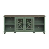 70 Inch TV Stand Entertainment Center with 2 Front Glass Doors and Shelf for TVs up to 80"