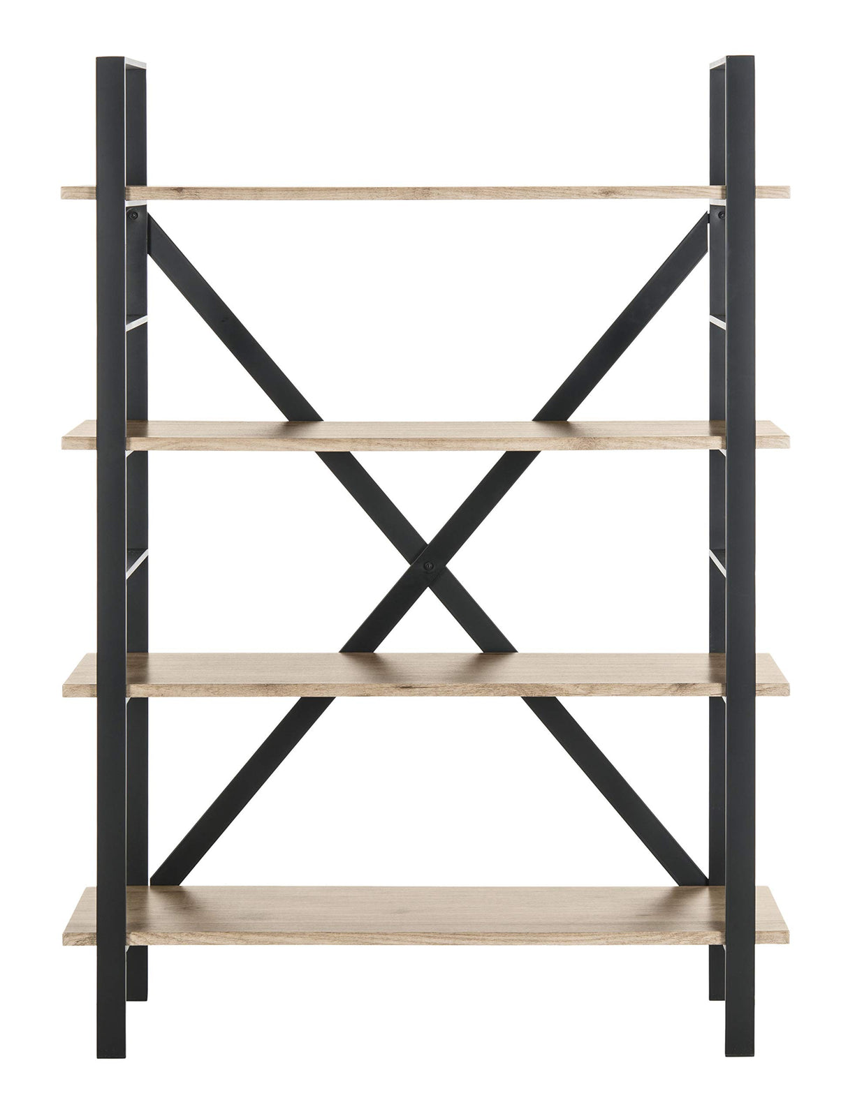 Home Collection Raylan Retro Midcentury 4 Tier Etagere, Oak and Black