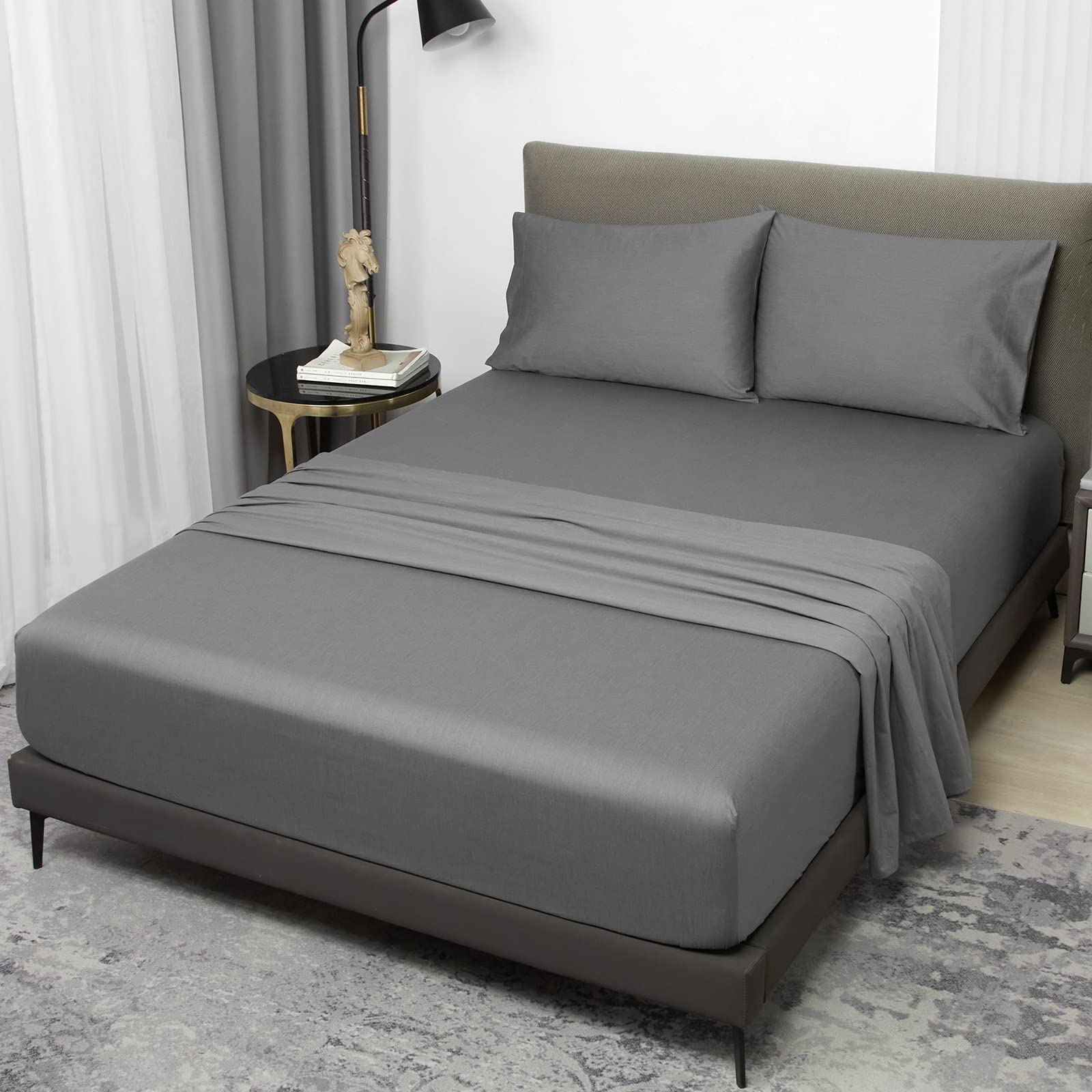 Queen Sheet Sets Fits 18"-24" in Deep Mattress -100% Cotton Queen Sheet Set