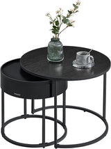 Round Coffee Tables, Set of 2 Nesting Tables, Modern Round Side Tables