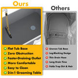 2-in-1 Portable Dog Bathtub & Grooming Table - 33" Foldable Pet Washing Station