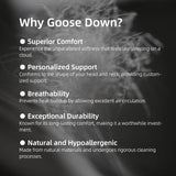 Premium Hungarian Goose Down Pillows Queen Size, Fluffy Bed Pillows for Sleeping
