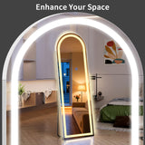 Arch Full Length LED Mirror 56x20 - Standing Floor Mirror with Adjustable Lighting