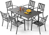 Patio Dining Table Set for 6 Person Bistro Chairs