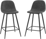 CF501625-GY Weston Counter Stool (Set of 2), Distressed Gray/Matte Black