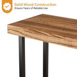 Industrial Solid Wood Console Table, 2 Tier Entryway Table with Storage Shelves