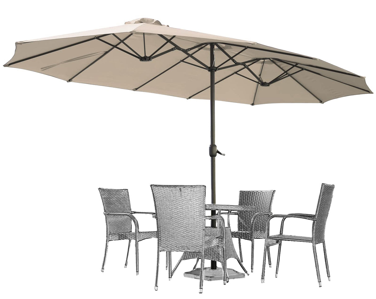 15x9ft Double-Sided Patio Umbrella Outdoor Market Umbrella Large Umbrella