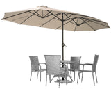 15x9ft Double-Sided Patio Umbrella Outdoor Market Umbrella Large Umbrella