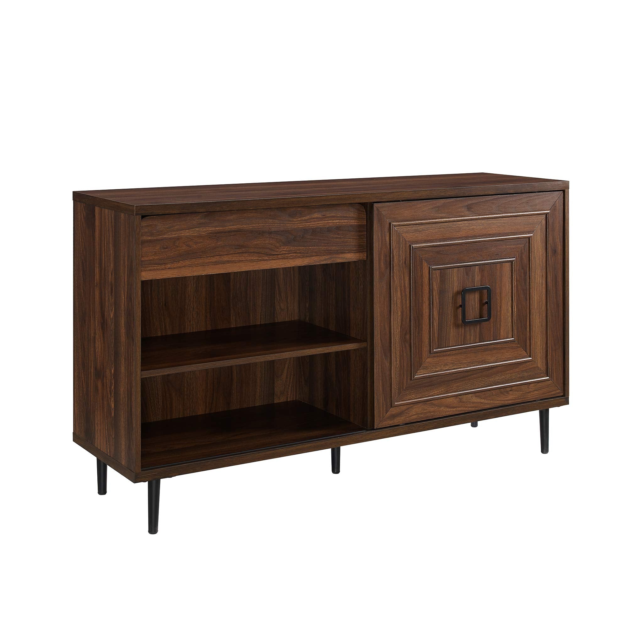 Mid-Century Modern Wood Kitchen Buffet Sideboard-Entryway Serving Storage Cabinet Doors