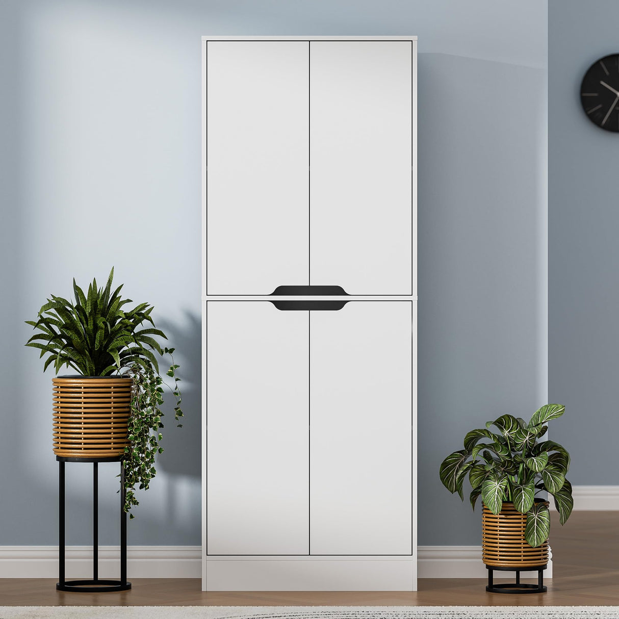 71" Tall Kitchen Pantry Cabinet, 4 Doors Freestanding Cupboard Cabinet