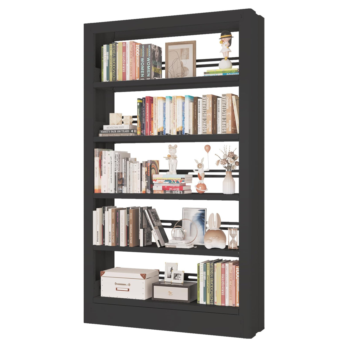 71" Tall Bookshelf, Heavy Duty Large Bookcase with Adjustable Storage Shelves
