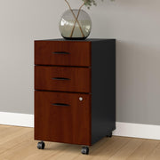 Series A 3 Drawer Mobile File Cabinet in Hansen Cherry & Galaxy -