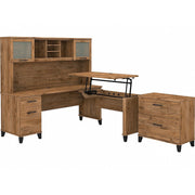 Somerset Sit-to-Stand L-Shaped Desk 72W Adjustable Workstation