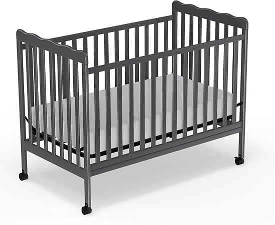 3-in-1 Convertible Crib Wood Full Size Toddler Bed with Locking Wheels