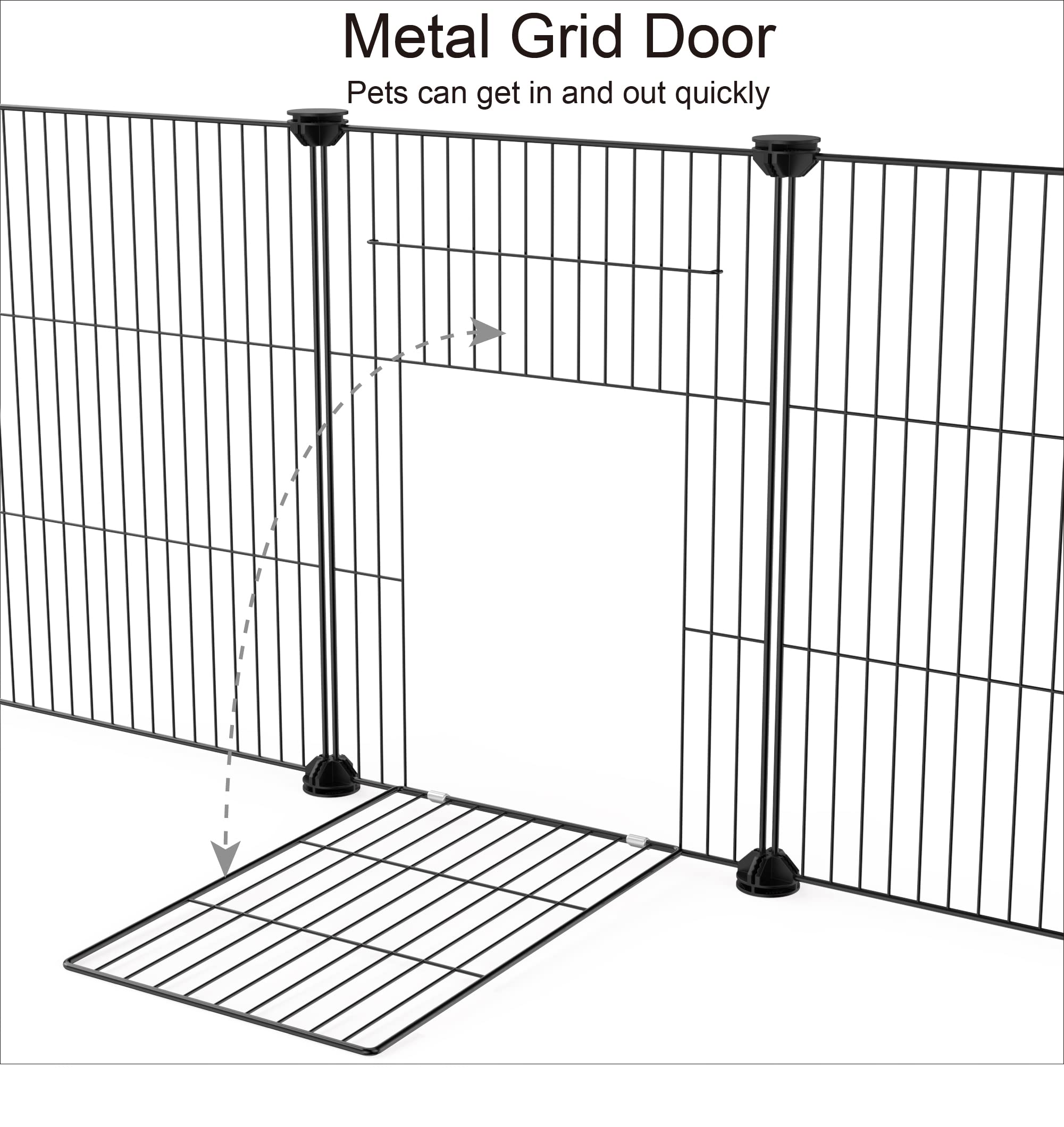 Pet Playpen,Small Animals Cage DIY Wire Portable Yard Fence with Door for Indoor/Outdoor Use,Puppies,Kitties,Bunny,Turtle 48" x 24" x 16"