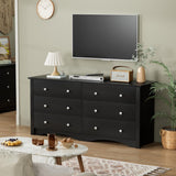 Dresser for Bedroom with 6 Drawers, Wide Chest Storage Organizer and TV Stand