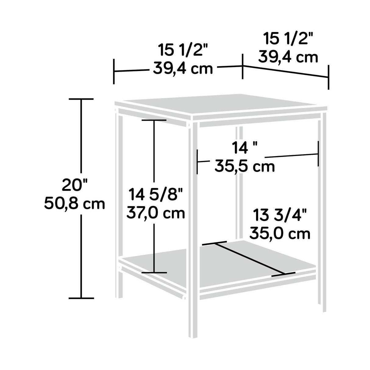 North Avenue Side Table, L: 15.51" x W: 15.51" x H: 20.00", Charter Oak Finish