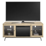 Home Sydney View Fireplace TV Stand for TVs up to 70", Blonde Oak