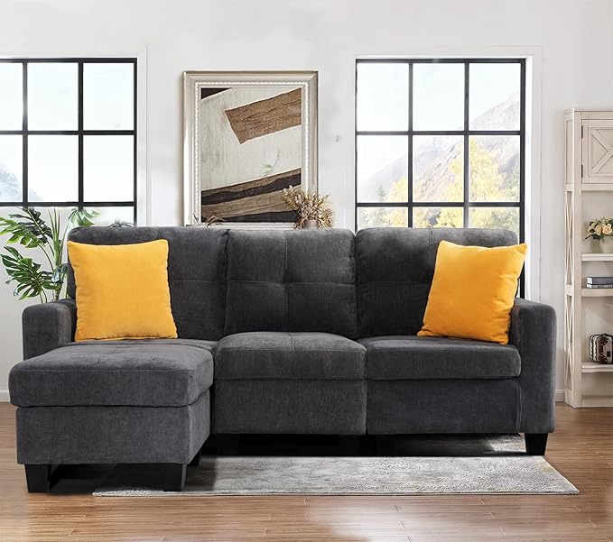 Modular Sofa Couch 4 Seat Sectional with Storage Ottoman