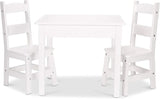 Table and 2 Chairs Set - Light Finish Furniture for Playroom