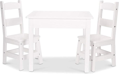 Table and 2 Chairs Set - Light Finish Furniture for Playroom